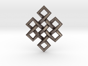 Endless Knot in Polished Bronzed Silver Steel