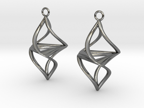 Twister earrings in Polished Silver
