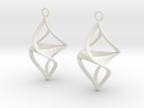 Twister earrings in White Natural Versatile Plastic