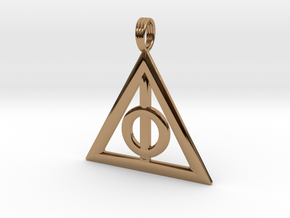 Harry Potter Deathly Hallows Pendant in Polished Brass