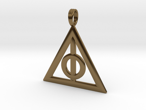 Harry Potter Deathly Hallows Pendant in Polished Bronze