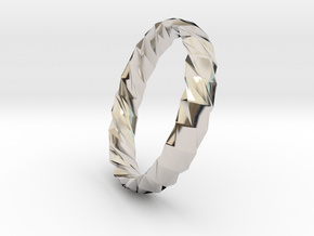 Twistium - Bracelet P=200mm h15 Alpha in Rhodium Plated Brass