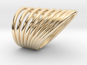 Hooped Finger Ring in 14k Gold Plated Brass