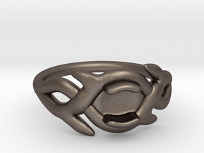 Celtic Knot Ring in Polished Bronzed Silver Steel