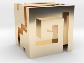 Nuva Cube in 14k Gold Plated Brass