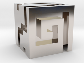 Nuva Cube in Rhodium Plated Brass