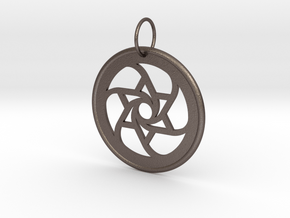 Spiral Star Pendant in Polished Bronzed Silver Steel