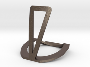 cellphone Stand in Polished Bronzed Silver Steel
