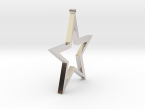 Star Earring in Rhodium Plated Brass