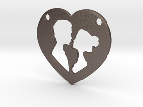 Love in Polished Bronzed Silver Steel