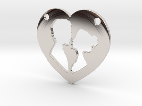 Love in Rhodium Plated Brass