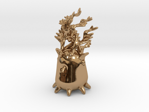 Ermaid riding Grimpoteuthis in Polished Brass