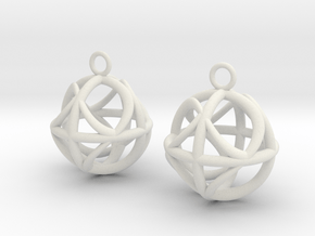 Ball earrings in White Natural Versatile Plastic