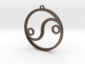 YinYang 35mm in Polished Bronzed Silver Steel