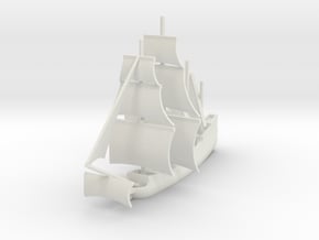 1/1000 Sailing Steam Galleon in White Natural Versatile Plastic