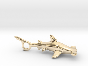 Hammerhead Shark Pendant in 14k Gold Plated Brass