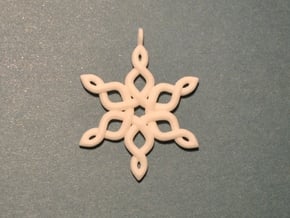 Snowflake Pendant 30mm in White Natural Versatile Plastic: Medium