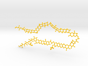 Maitotoxin Molecule Model Smaller in Yellow Processed Versatile Plastic
