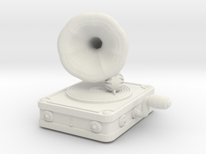Gramaphone Half Inch Game Piece in White Natural Versatile Plastic