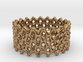 Lattice Ring No.2 in Polished Brass