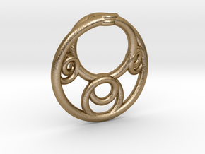 Möbius Fractal Pendant in Polished Gold Steel