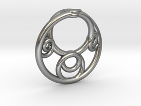 Möbius Fractal Pendant in Natural Silver
