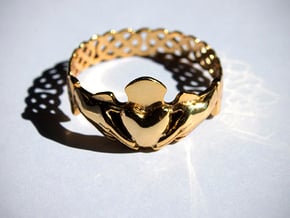 Claddagh Ring in Polished Brass: 7.75 / 55.875