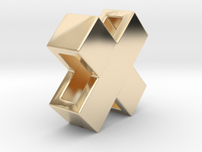 Swiss X pendant 10mm in 14k Gold Plated Brass