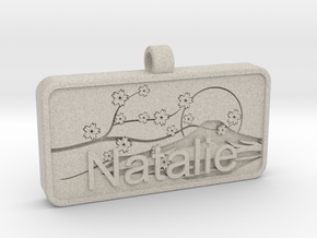 Natalie Name Japanese Tag in Natural Sandstone