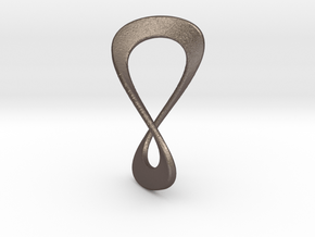 Infinity Love Loop Pendant 1.8cm tall in Polished Bronzed Silver Steel