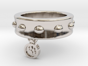 Dog Collar Ring in Platinum