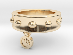 Dog Collar Ring in 14k Gold Plated Brass