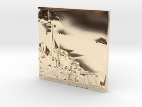 Manhattan Skyline in 14k Gold Plated Brass