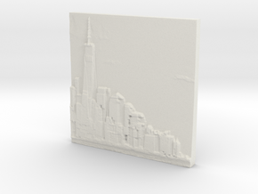 Manhattan Skyline in White Natural Versatile Plastic