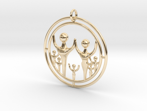 Family 7 Double 35mm in 14k Gold Plated Brass