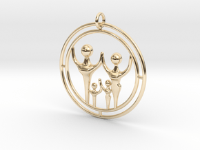 Family 4 Double 35mm in 14k Gold Plated Brass