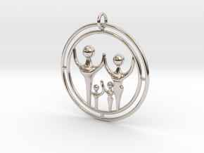 Family 4 Double 35mm in Rhodium Plated Brass