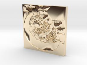 Cell Diagram Yourgenome in 14k Gold Plated Brass