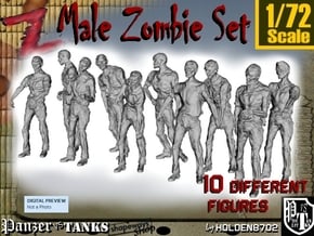 1-72 Male Zombie Set in Tan Fine Detail Plastic