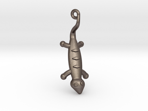Gecko in Polished Bronzed Silver Steel