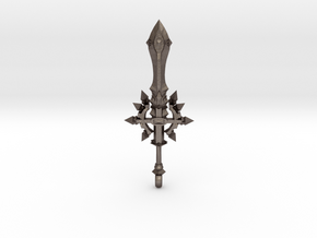 ArchAngel Cross Sword Pendant in Polished Bronzed Silver Steel