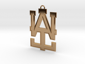 2 inch WAI Symbol Beveled Pendant in Polished Brass