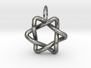 Interlacing Triangle Pendant in Polished Silver