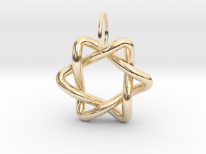 Interlacing Triangle Pendant in 14k Gold Plated Brass