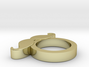 ARISUMOCHI MOUSTACHE RING in 18k Gold Plated Brass