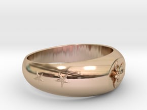 Ø0.683 inch/Ø17.35 mm Sea Turtle Ring in 14k Rose Gold Plated Brass