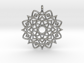 Mandala Pendant in Natural Silver