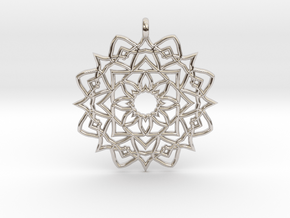 Mandala Pendant in Rhodium Plated Brass