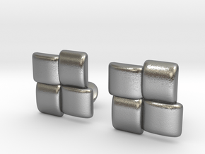 Square Cufflinks in Natural Silver