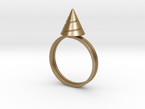 Drill-ring (US size #12) in Polished Gold Steel